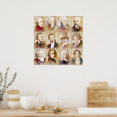 Komponisten - Mozart, Bach, Beethoven en mehr! Poster (Keuken)