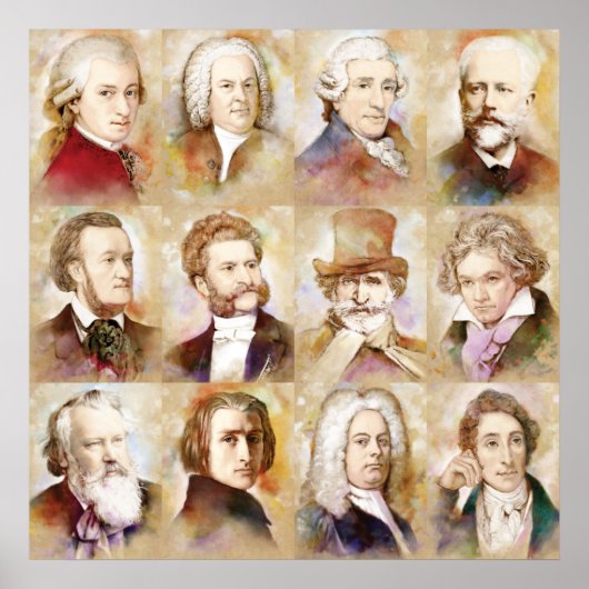 Komponisten - Mozart, Bach, Beethoven en mehr! Poster (Voorkant)