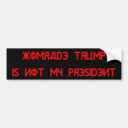 Komrade Trump is niet mijn President Bumpersticker (Voorkant)