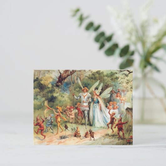 komst van Koning en Koningin der feeën Briefkaart (Staand voorkant)