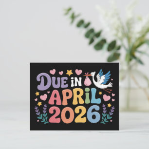 Komt april 2026 Verwacht in Nieuwe Baby Mama Zwang Aankondigingskaart