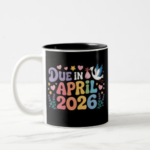 Komt april 2026 Zwangerschap van nieuwe baby mama  Tweekleurige Koffiemok