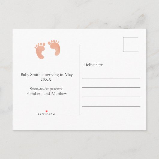 Komt binnekort foto zwangerschap aankondigingskaar aankondigingskaart (Achterkant)