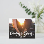 Komt binnekort foto zwangerschap aankondigingskaar aankondigingskaart (Staand voorkant)
