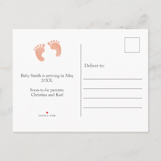 Komt binnekort foto zwangerschap aankondigingskaar aankondigingskaart (Achterkant)