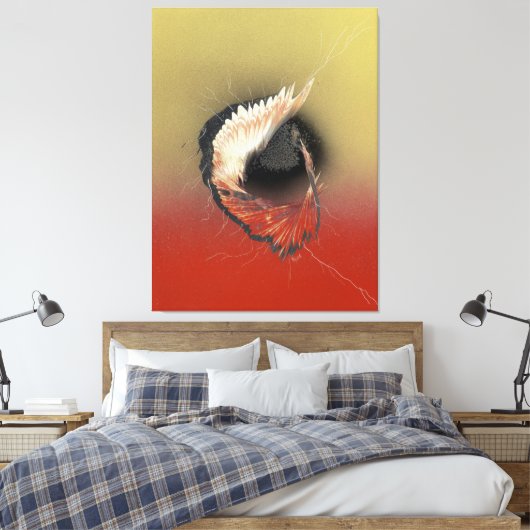 Komt binnen op een vleugel en een gebed canvas afdruk (Insitu (Slaapkamer))