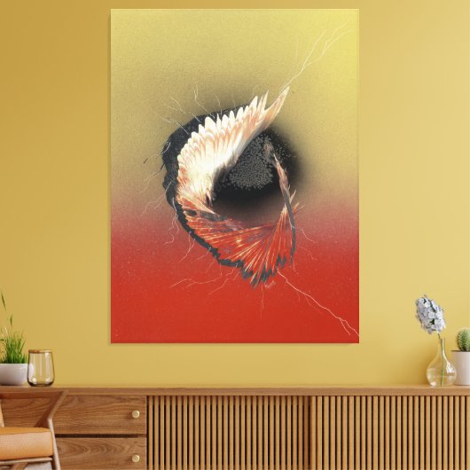 Komt binnen op een vleugel en een gebed canvas afdruk (Insitu (Woonkamer))