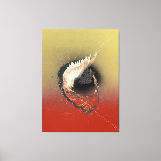 Komt binnen op een vleugel en een gebed canvas afdruk (Voorkant)