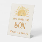 Komt de zoon Kaarten en geschenken Baby shower Reclamebord Met Voetstuk (Voorkant)