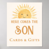 Komt de zoon Kaarten en geschenken Baby shower tek Poster (Voorkant)