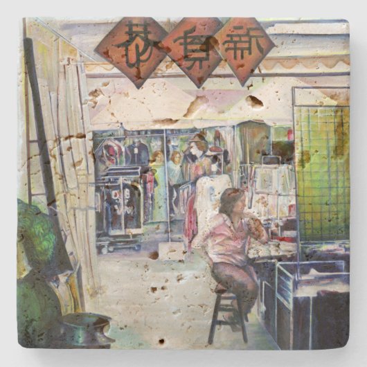 Komt deze draak met trainingswielen? stenen onderzetter (Voorkant)