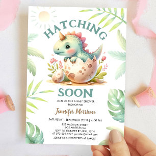 Komt Eerder Uit! Cute Dino Dinosaur Meisje Baby Sh Kaart