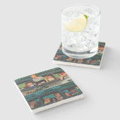 Komt en gaat door Norman Rockwell Stenen Onderzetter (Zijkant)