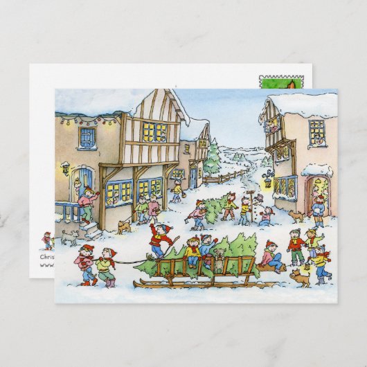 Komt hier het Briefkaart van de Kerstboom (Voorkant / Achterkant)