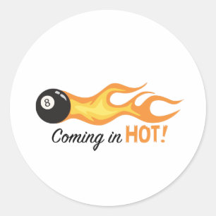 Komt in heet ronde sticker