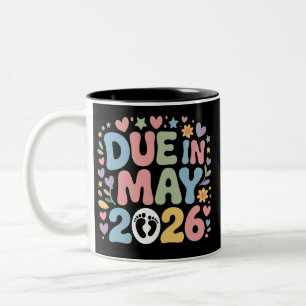 Komt mei 2026 Verwacht nieuwe baby mama zwangersch Tweekleurige Koffiemok