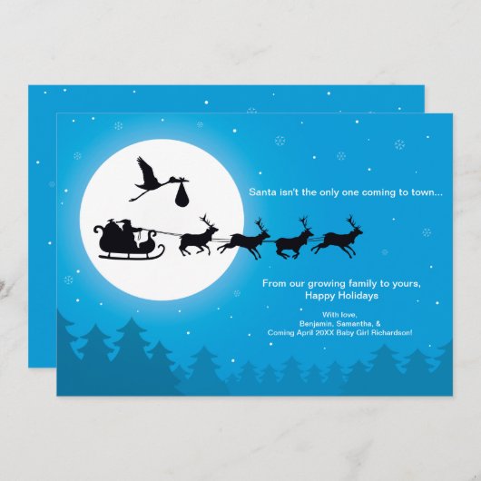 Komt naar de stad Kerst Zwangerschap aankondiging (Voorkant / Achterkant)