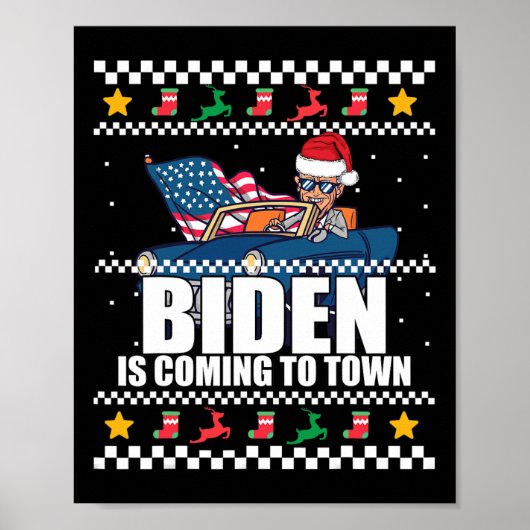 Komt naar de stad lelijke kerst trui meme poster (Voorkant)