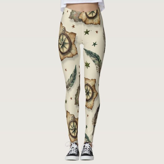 Komt overeen met het naadloze patroon van oude kaa leggings (Voorkant)