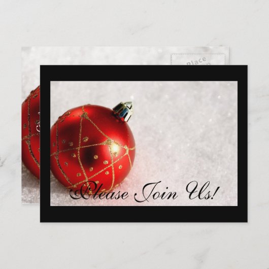 Komt u bij ons! Uitnodigingskaart Kerstmis Uitnodiging Briefkaart (Voorkant / Achterkant)