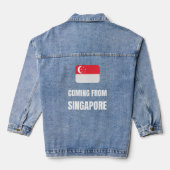 Komt uit Singapore Denim Jacket (Achterkant)