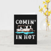 Komt warm aan Funny Pontoon Boot Rivier Meren Vare Kaart (Gele Bloem)