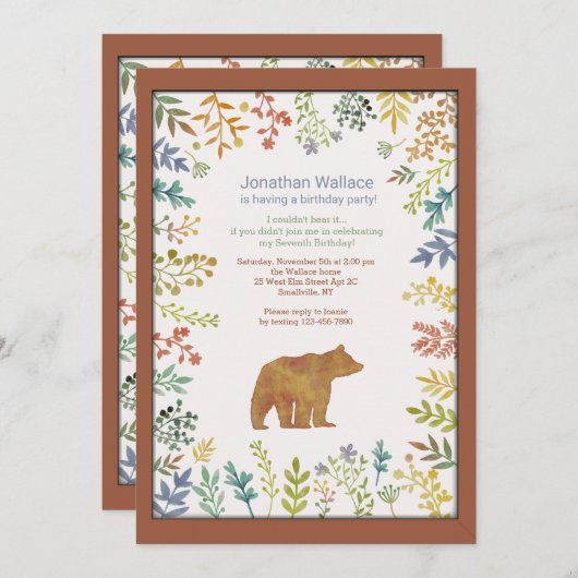 Kon geen Beer op de uitnodiging (Voorkant / Achterkant)