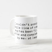 Kon onmogelijk één enkele lijn van code schrijven. koffiemok (Voorkant links)