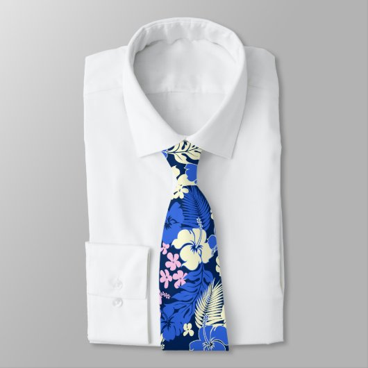 Kona Bay Hawaiian Hibiscus Aloha Shirt Afdrukken Stropdas (Gebonden)