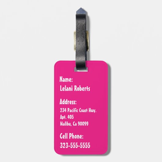 Kona Bay Hawaiian Hibiscus Bagagelabel (Achterkant verticaal)