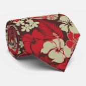 Kona Bay Hawaiian Hibiscus dubbelzijdig bedrukt Stropdas (Opgerold)
