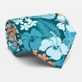 Kona Bay Hawaiian Hibiscus dubbelzijdig bedrukt Stropdas (Opgerold)