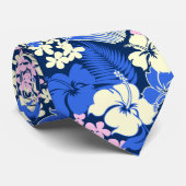 Kona Bay Hawaiian Hibiscus dubbelzijdig bedrukt Stropdas (Opgerold)
