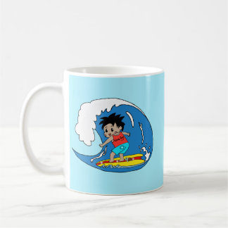 Kona Boy Surfs Big Wave Mug – Hawaiian Surfer Art Koffiemok