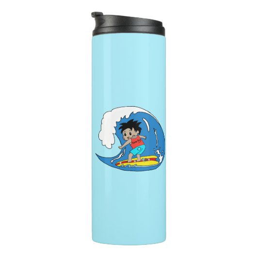 Kona Boy Surfs Big Wave Thermal Tumbler - Surf Art Thermosbeker (Geroteerd rechts)