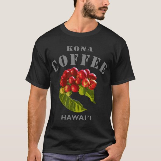 Kona Coffee Hawaii beroemde Big Island Modern Hawa T-shirt (Voorkant)