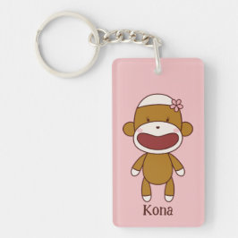 Kona de Sock Monkey Acryl Sleutelhanger