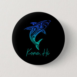 Kona Hawaï haaihaaien duiken vissen surfen surfer  Ronde Button 5,7 Cm