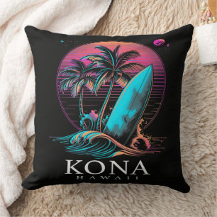 Kona Hawaï Hawaiaans Surfboard Vintage Kussen