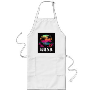 Kona Hawaï Hawaïaanse Hibiscus Bloemen Surfer Lang Schort