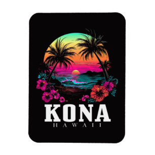 Kona Hawaï Hawaïaanse Hibiscus Bloemen Surfer Magneet