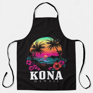 Kona Hawaï Hawaïaanse Hibiscus Bloemen Surfer Schort