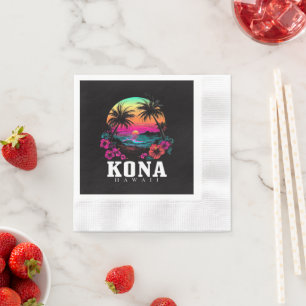 Kona Hawaï Hawaïaanse Hibiscus Bloemen Surfer Servet