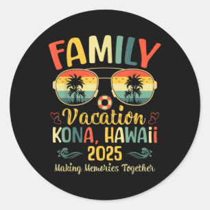 Kona Hawaï Strand Gezins Zomer Vakantie 2025 Ronde Sticker