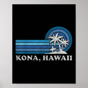 Kona Hawaï Strand Ouderwetse Gezinszomer Vakantie  Poster