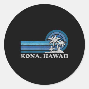 Kona Hawaï Strand Ouderwetse Gezinszomer Vakantie Ronde Sticker