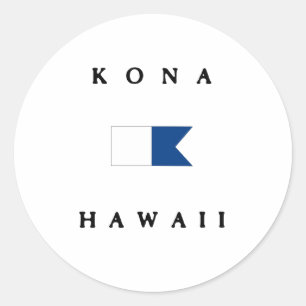 Kona Hawaii Alpha duikvlag Ronde Sticker