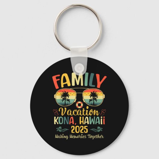 Kona Hawaii Beach Family Summer Vacation 2025 Sleutelhanger (Voorkant)