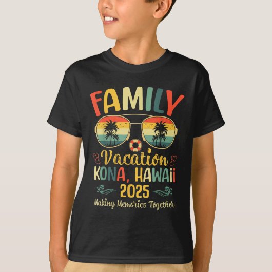 Kona Hawaii Beach Family Summer Vacation 2025  T-shirt (Voorkant)