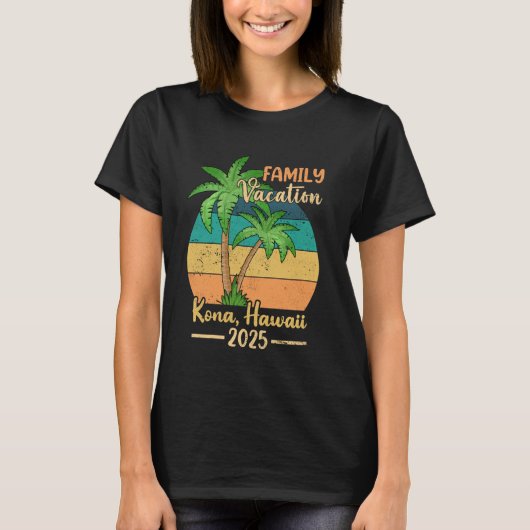 Kona Hawaii Beach Family Vacation 2025 Summer T-shirt (Voorkant)